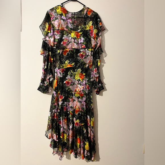 Preen by Thornton Bregazzi Women’s Floral Burnout Midi Sheath Dress, Size Small - Picture 6 of 16